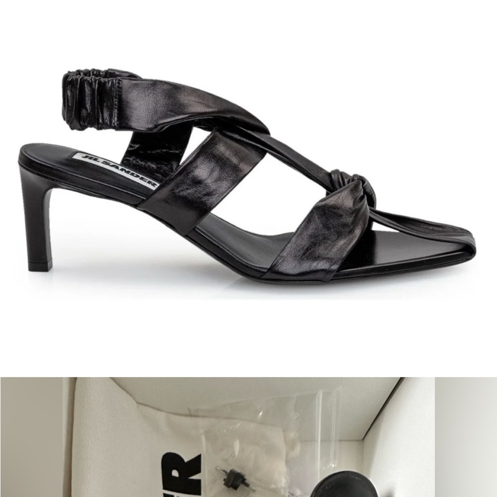 Jil Sander Black Strappy Heels